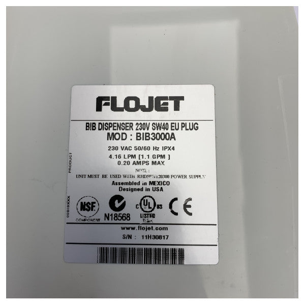 Flojet BIB3000A Bag-in-Box Dispenser Pump - 230V SW40 EU - BIB3000A