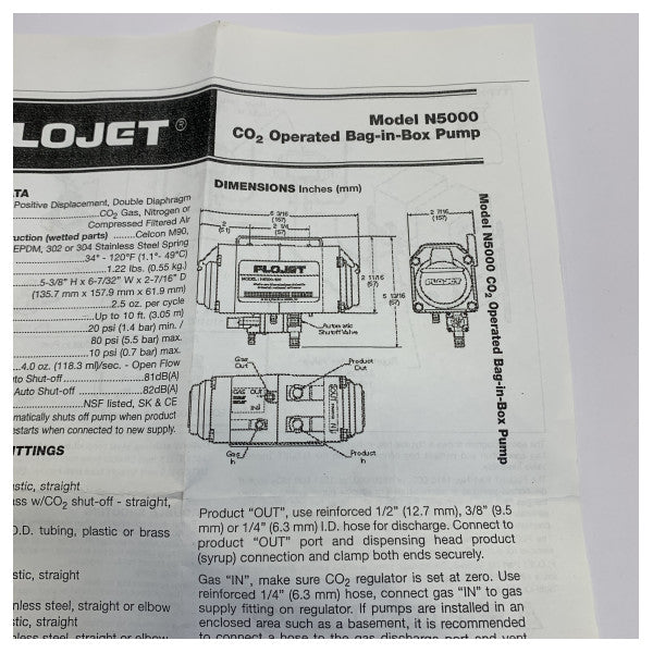 Flojet Beverage Pump - Gas-driven - N5000509