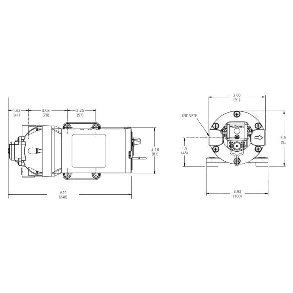 Flojet R3811343A триплексний мембранний насос - 24V - автоматичний морський водяний насос