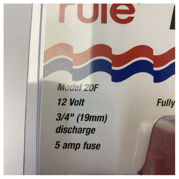 Rule 800 GPH nedsenkbar maritim lensepumpe 12V - 20F Square-serien
