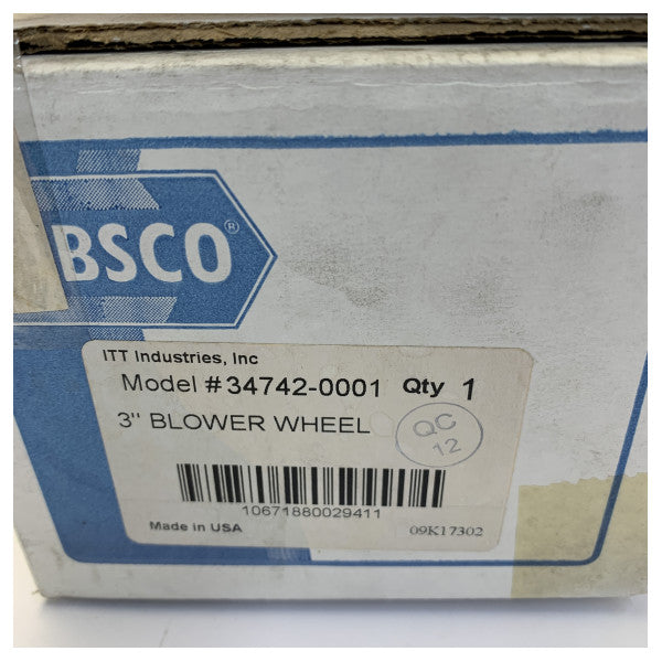 Jabsco 34742-0001 Blower Wheel Kit - Marine Extractor Impeller