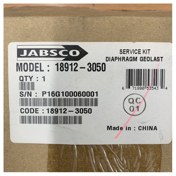 Σετ συντήρησης μεμβράνης αντλίας θαλάσσης Jabsco 18912-3050