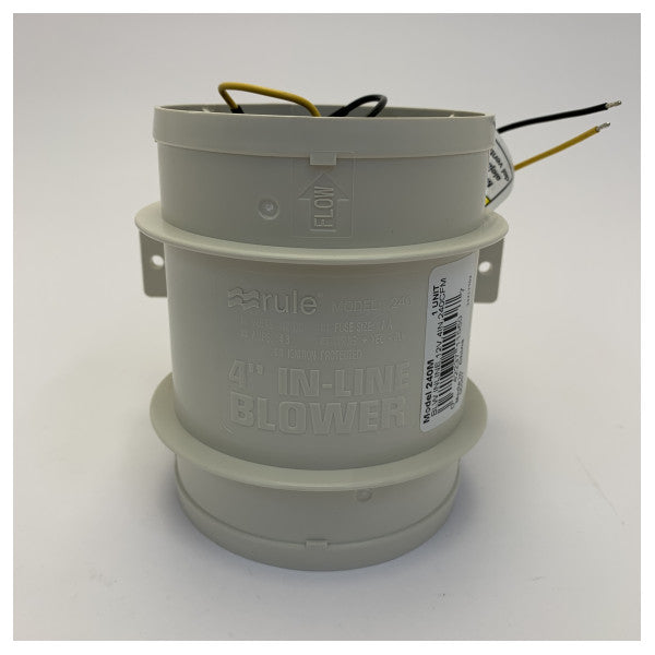 Rule 240M Ventilador marino en línea de 4 pulgadas y 12 V para ventilación