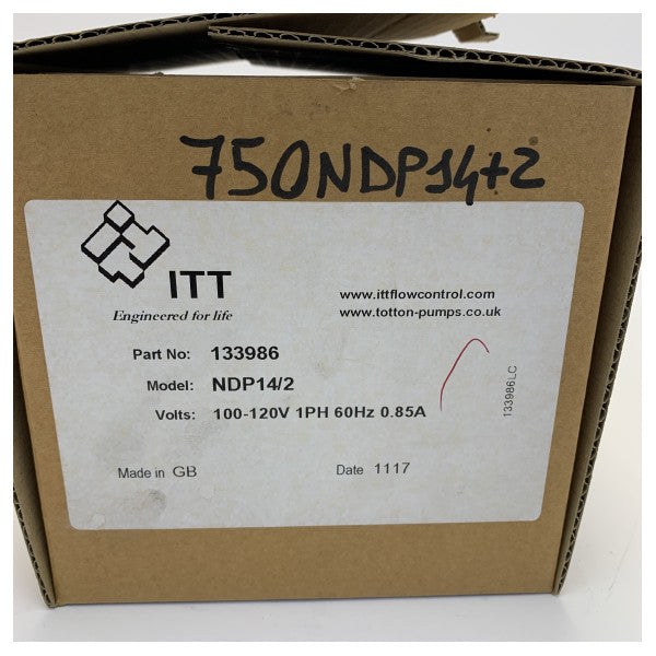 Bomba Centrífuga de Impulsão Magnética Flojet NDP14/2 110V 1-60 3/8 NPT