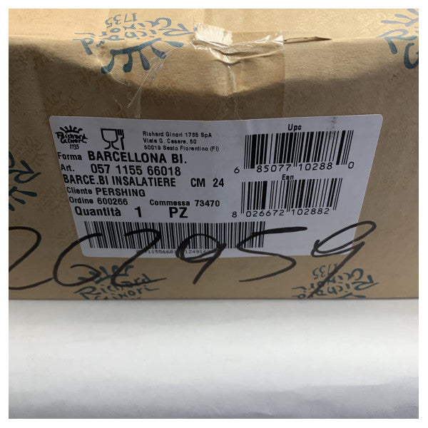 Richardd Ginori Pershing 24 cm Porċellana Salad Bowl bil-Logo - 057 1155 66018