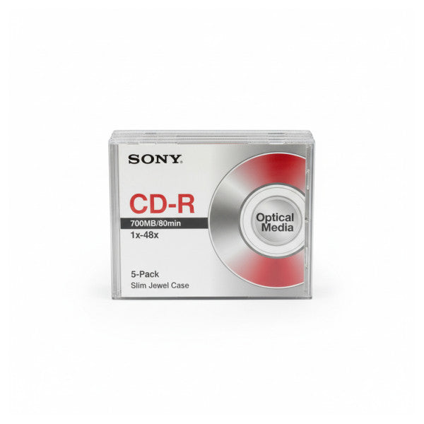 Sony CD-R 700MB 80min 48X Оптичні носії - 5 шт. у Slim Jewel Case CDQ80SJ