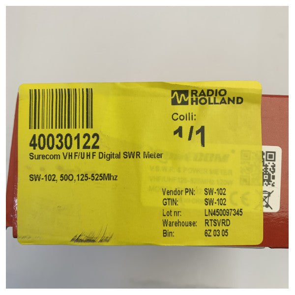 Surecom SW-102 مقياس القدرة وSWR الرقمي VHF/UHF 125-525MHz