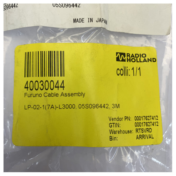 Furuno LP-02-1(7A)-L3000 Cable Assembly 05S096442 3m