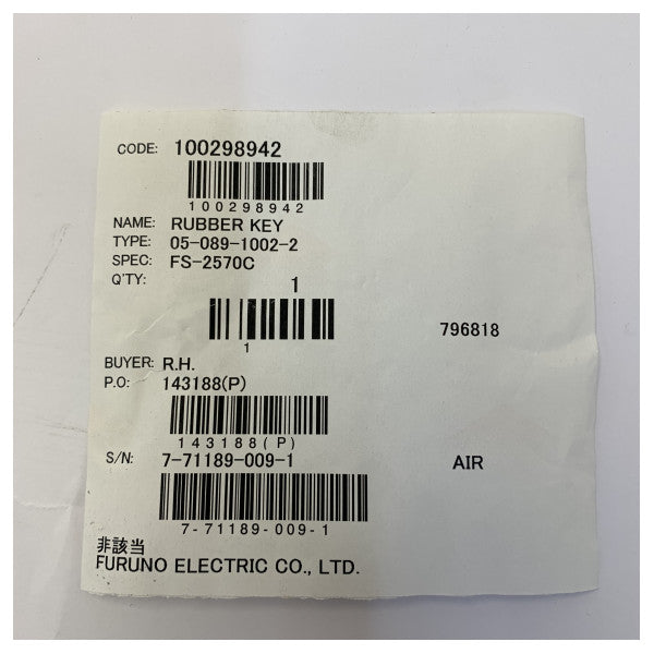 Furuno zamjenska gumena tipkovnica za FS-1570 i FS-2570 MF/HF 05-089-1002-2