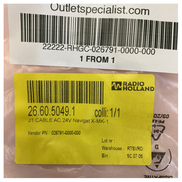 Sperry Marine NAVIGAT X MK1 Kreiselkompass-Hauptkabelbaum - 026791-0000-00