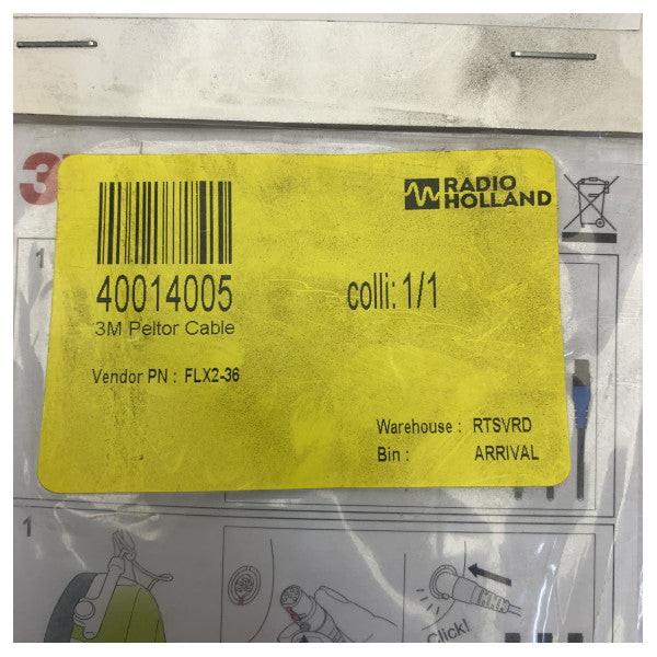 3M Peltor FLX2-36 anslutningskabel för Kenwood 2-poliga radioapparater | Kommunikationsaccessoar