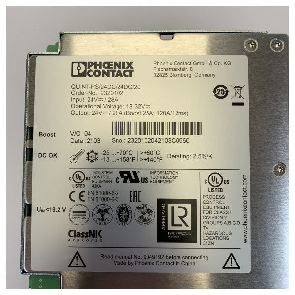 Phoenix Contact QUINT-PS/24DC/24DC/20 DC/DC pretvarač 24V 20A 2320102 - nekorišten