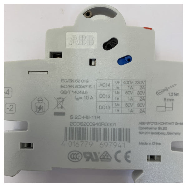Contatto ausiliario ABB S2C-H6-11R 1NO/1NC per montaggio su guida DIN