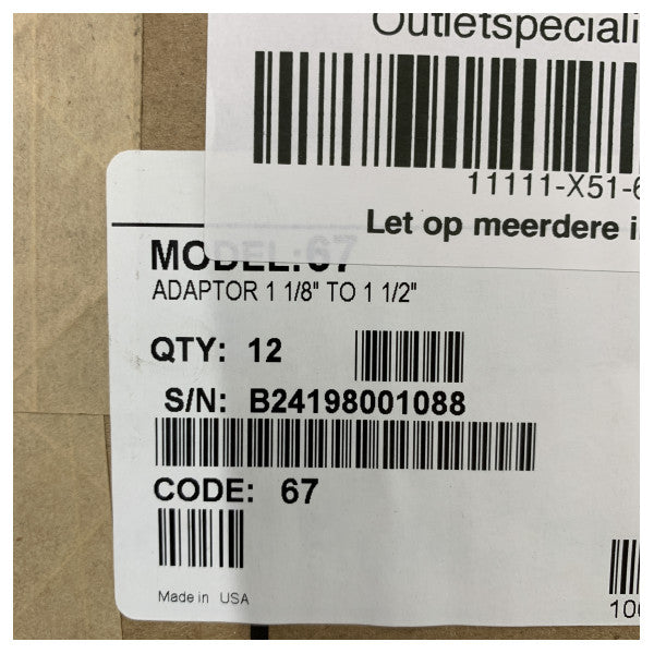 وصلة سباكة مستقيمة من Rule Marine مقاس 1-1/2 بوصة إلى 1-1/8 بوصة - الجزء 67