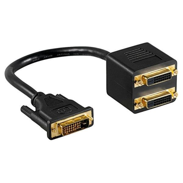 Digitus DVI-I Dual Link -videosplitteriadapteri Y-kaapeli 20 cm - AK-320401-002-S