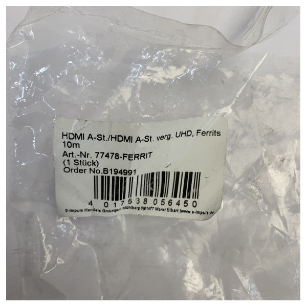 10 m visokokvalitetni HDMI kabel s feritnom jezgrom - niske smetnje