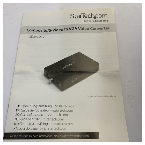StarTech VID2VGATV2 Convertidor de vídeo de compuesto y S-Video a VGA