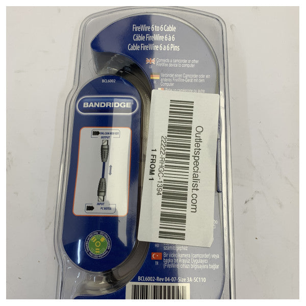 كابل بيانات FireWire 1394 من Bandridge