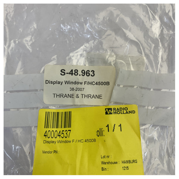 SAILOR HC4500B Display Window Replacement Part S-48-963