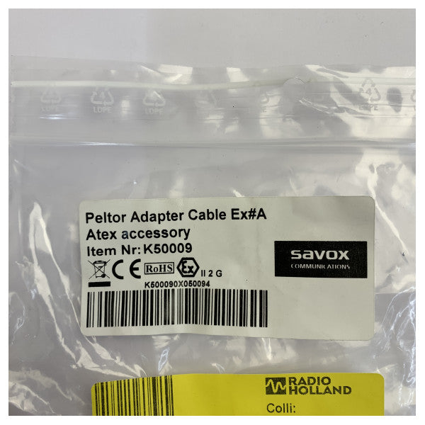 Cobham Savox K50009 ATEX ljudadapterkabel för Peltor-system