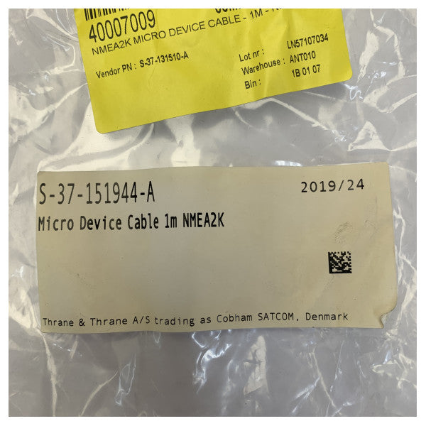 Cobham SATCOM BeCu Marine Electronics Cable S-37-151944-A