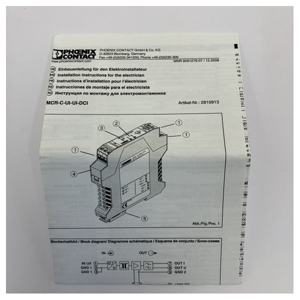 Phoenix MCR-C-UI-UI-DCI industriell signalomformer