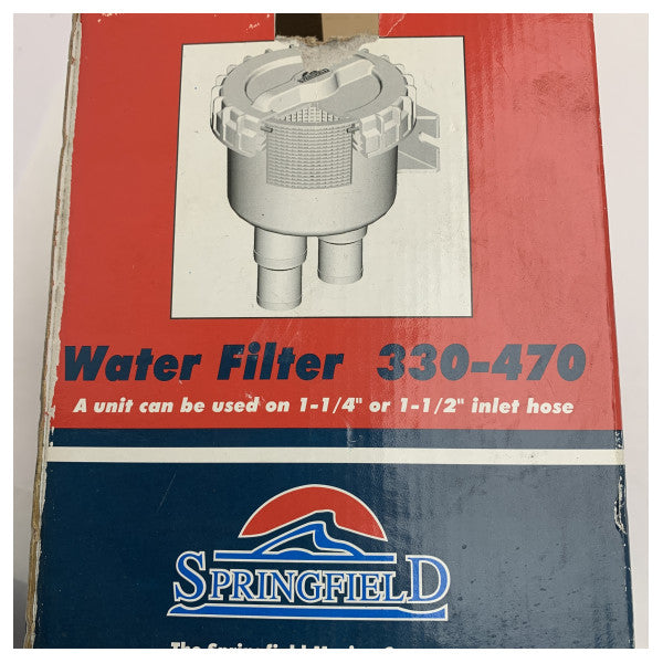 Springfield WF330-470 Marine Wasserfilter für 1 1/4 und 1 1/2 Zoll Schlauchanschlüsse