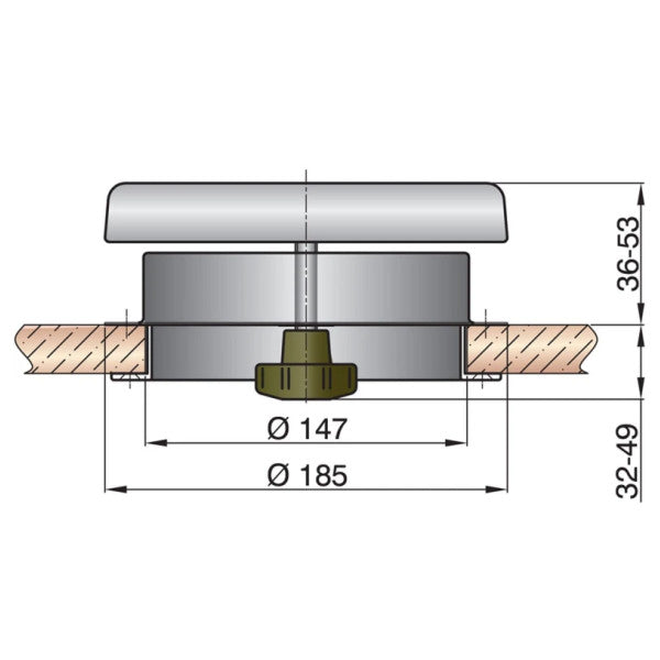 Vetus DARTAGN1 Marine Ventilation Hood Stainless Steel D185 mm