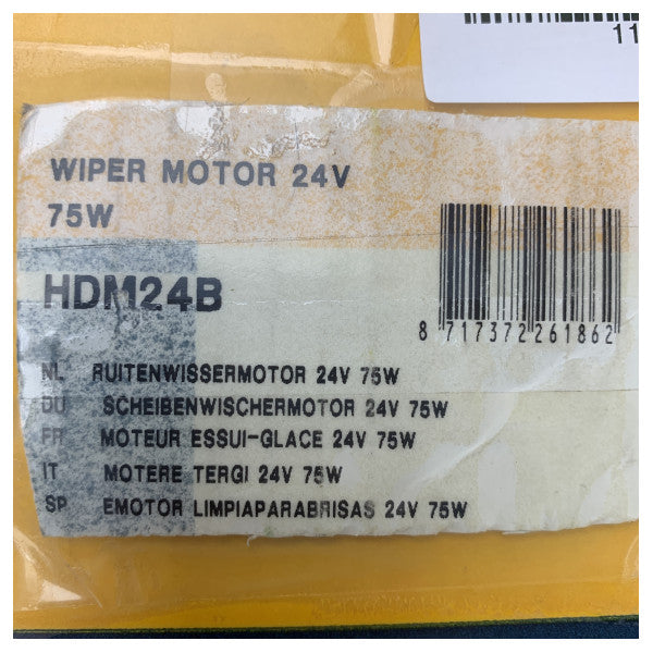 Vetus HDM24B 24V 75W Marine Windscreen Wiper Motor