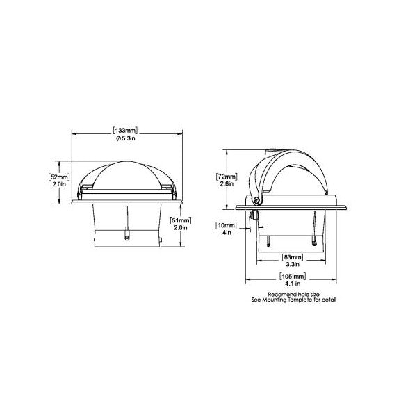 Ritchie Voyager F-82W компас за скрит монтаж бял 12V