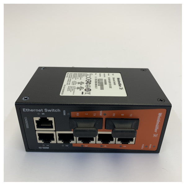 Weidmüller IE-SW-BL08T-6TX-2SC Unmanaged Network Switch | 6 Ports 2x SC | DIN Rail