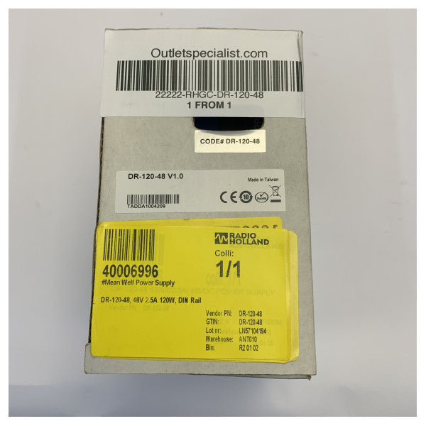 Moxa Mean Well DR-120-48 захранване за DIN шина 48V 2.5A 120W индустриално PSU