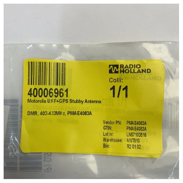 Antenna corta UHF/GPS Motorola PMAE4083A 403-433 MHz per radio DMR