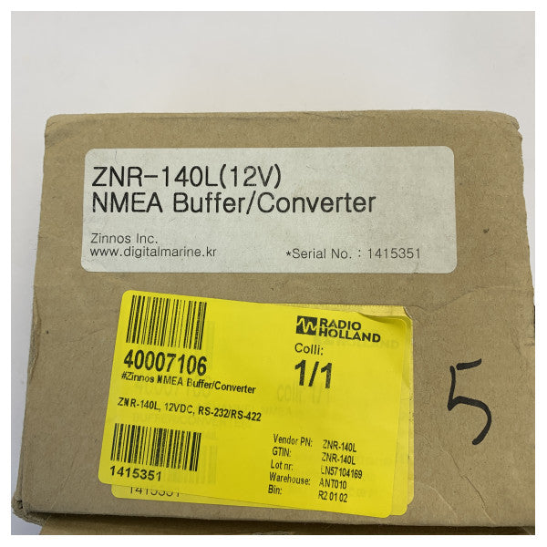 Zinnos ZNR-140L NMEA-Puffer & -Konverter | 12 VDC RS-232 RS-422 Marine-Signalverteiler
