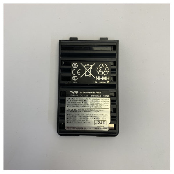 Vertex FNB-83 Ni-MH Battery for HX370 Handheld Marine Radio - 7.2V 1400mAh
