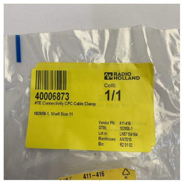 TE Connectivity CPC Cable Clamp 182658-1 Daqs tal-qoxra 11