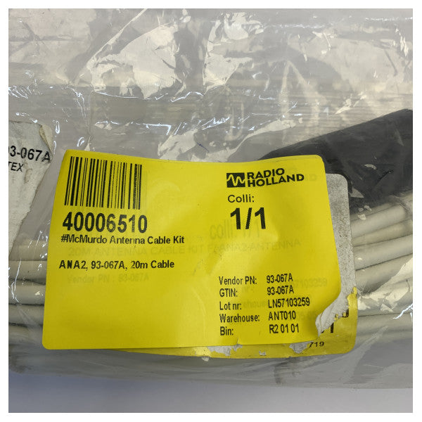 McMurdo ANA2 Antenna Cable Kit 20m 93-067A