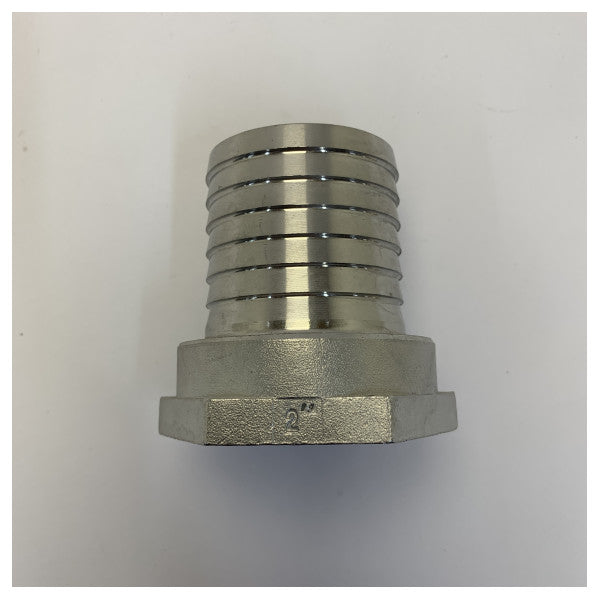 Osculati Conector de espigão fêmea para mangueira de 2 polegadas em aço inoxidável 316 17.210.11