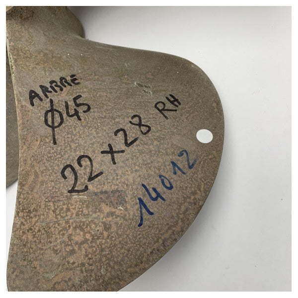 Використаний гребний гвинт Eliche Radice 22 x 28 дюймів з 4 лопатями, діаметр валу 45 мм