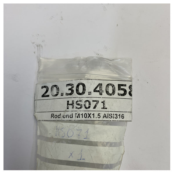 VETUS rod end M10 x 1.5 stainless steel AISI 316 for cylinder MTC30