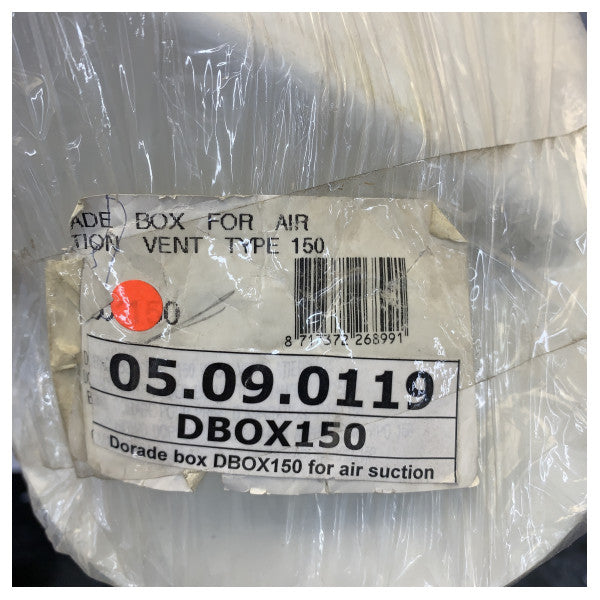 Vetus DBOX150 kaxxa dorade tal-plastik tip 150 għall-port ta’ ventilazzjoni ASV150A, SSV150 u SSVL150 Fond ta’ installazzjoni 103mm