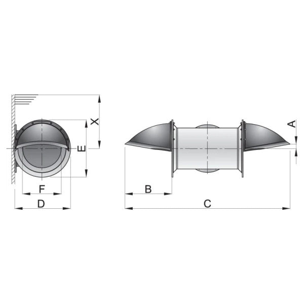 Vetus SDKIT300 Stern thruster extension set for shallow draft Diameter 300 mm
