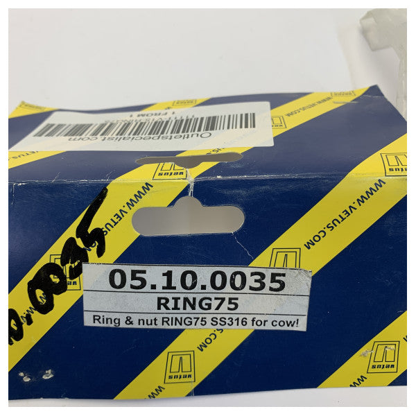 Vetus RING75 Stainless steel ring and nut for the Donald or Jerry Air vents diam