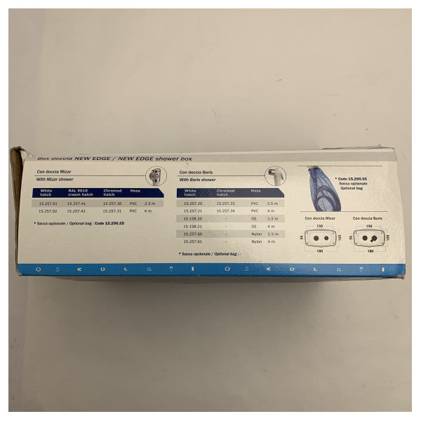Osculati Marine Box doccia in acciaio inox con miscelatore, tubo flessibile e soffione - Sistema doccia per barca resistente alla corrosione
