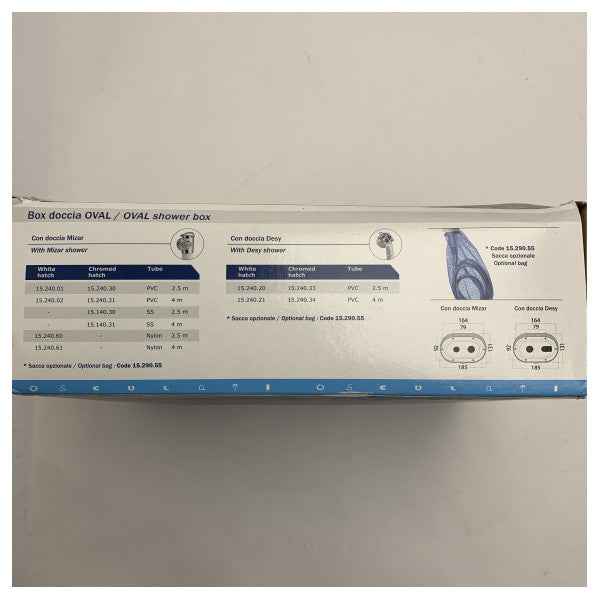 Osculati Marine Box doccia in acciaio inox con miscelatore, tubo flessibile e soffione - Sistema doccia per barca resistente alla corrosione