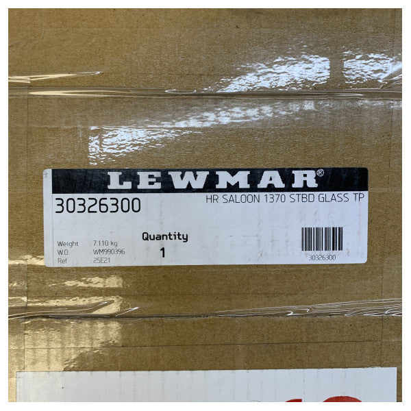 Lewmar 30326300 F3GTP salongvindu med glass 1370 styrbord HR svart ramme