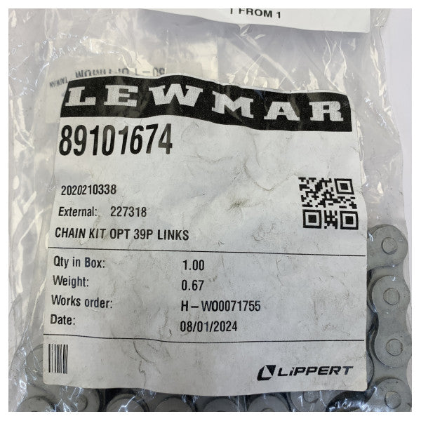 Lewmar 89101674 rullaketjupaketti OPT 39P -lenkkiä