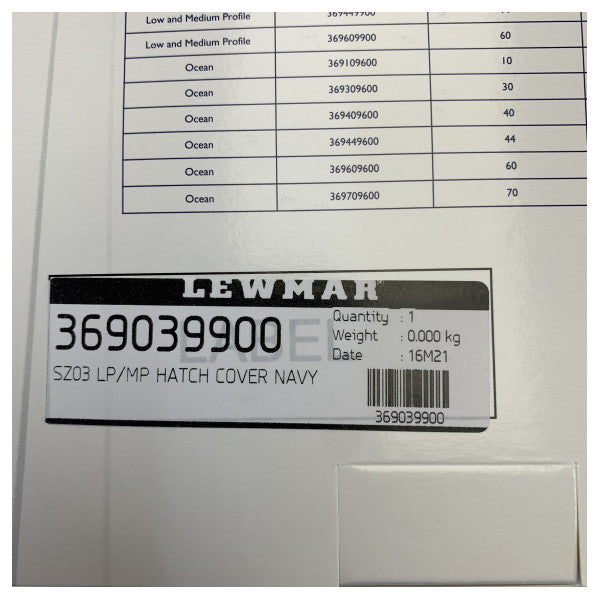 Lewmar Storlek 03 låg- och medelprofil luckskydd Navy - 369039900