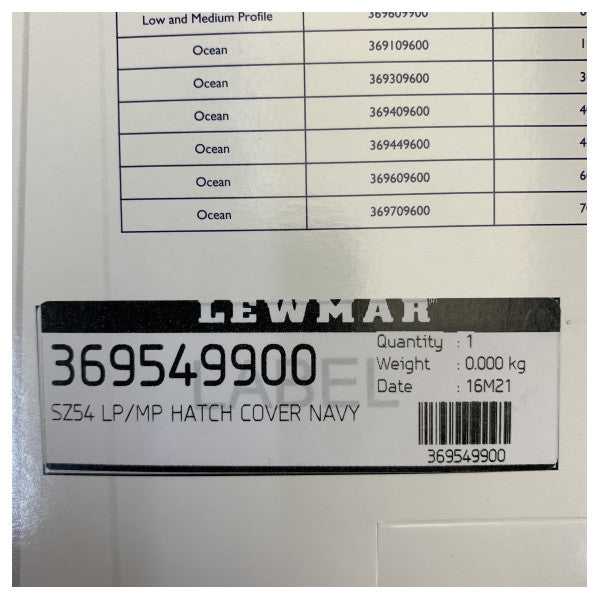 Lewmar Size 54 Low and Medium Profile Hatch Cover Navy - 369549900
