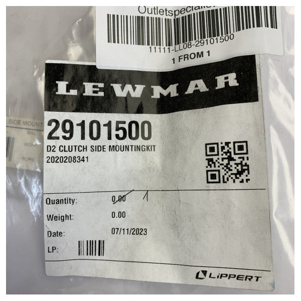 Lewmar 29101500 Kit de montage latéral pour bloqueur de cordage D2
